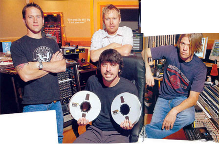 The band in the studio