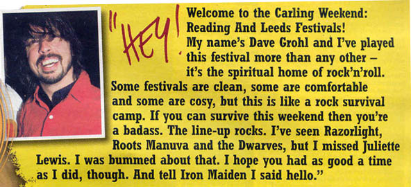 Dave's intro to NME's Reading review
